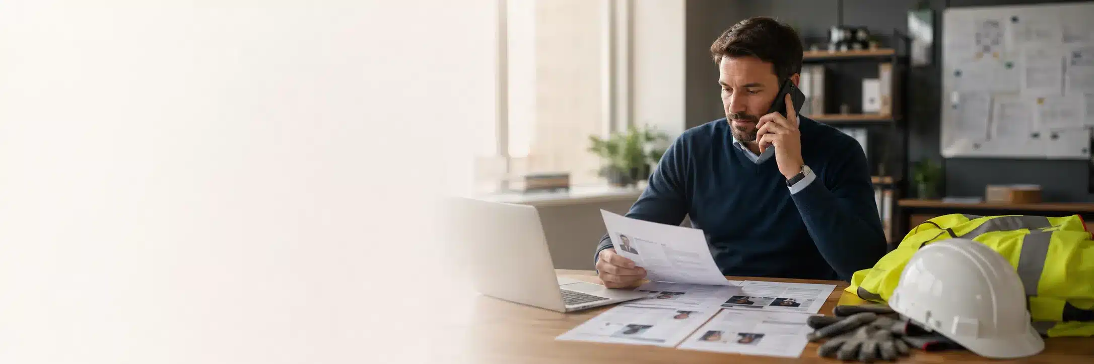 Andress-consultant screent telefonisch kandidaten voor een arbeidersvacature